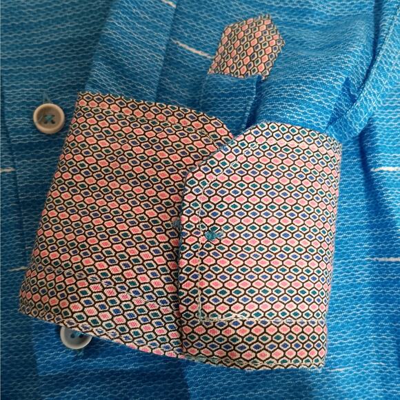 Robert Graham Mens Classic Fit Brixton Long Sleeves Button Up Flip Cuff Shirt - Picture 8 of 15